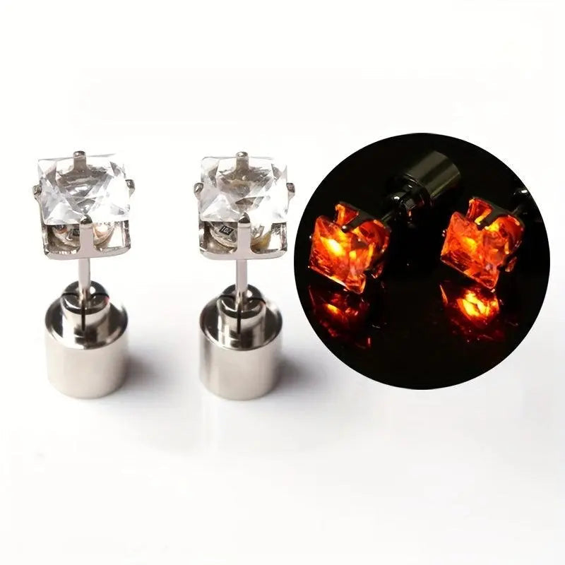 1 Pair Cool Colorful Flashing Earrings Glowing In The Dark Yellow - Tophatter Daily Deals
