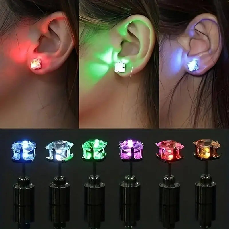 1 Pair Cool Colorful Flashing Earrings Glowing In The Dark - Tophatter Daily Deals