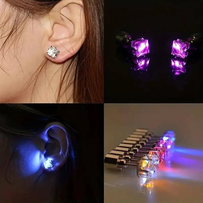 1 Pair Cool Colorful Flashing Earrings Glowing In The Dark - Tophatter Daily Deals