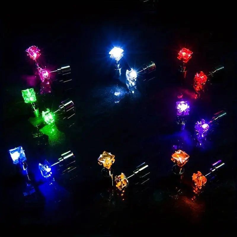 1 Pair Cool Colorful Flashing Earrings Glowing In The Dark - Tophatter Daily Deals