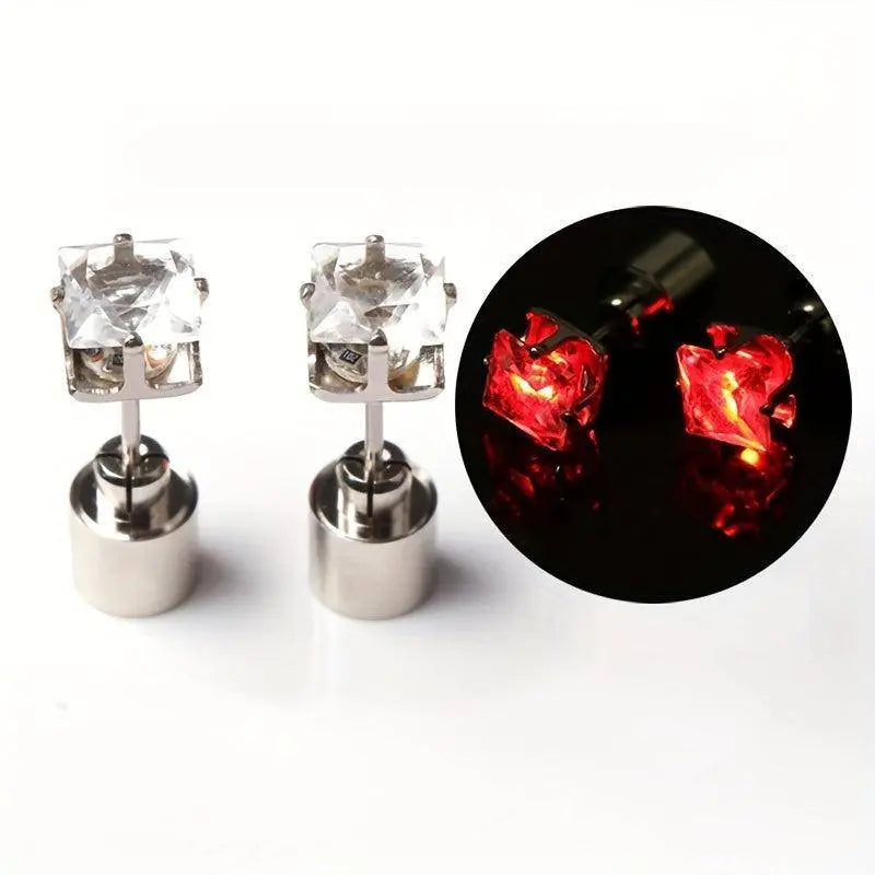 1 Pair Cool Colorful Flashing Earrings Glowing In The Dark Red - Tophatter Daily Deals