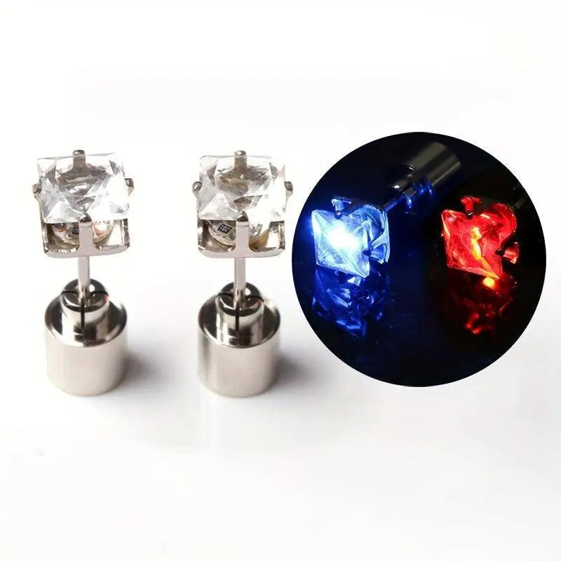 1 Pair Cool Colorful Flashing Earrings Glowing In The Dark Multicolored - Tophatter Daily Deals