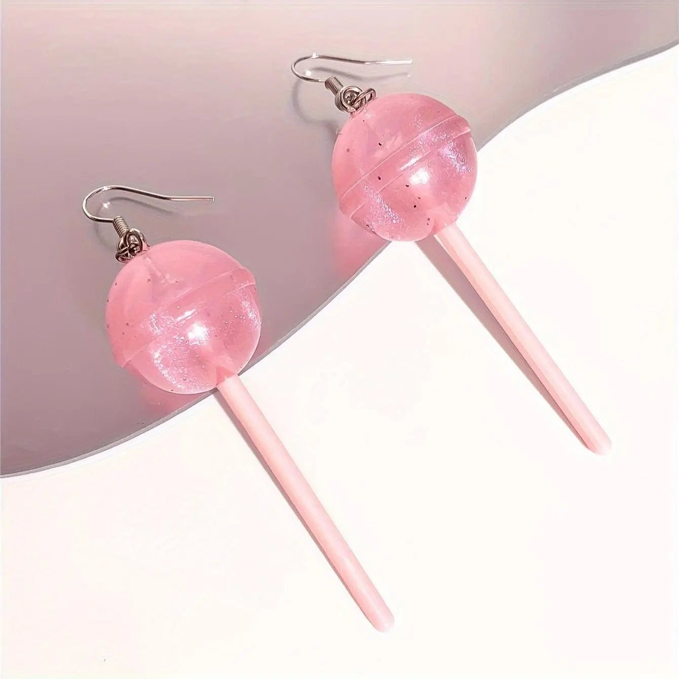 1 Pair Of Y2k Style Drop Earrings Pink Lollipop - Tophatter Daily Deals