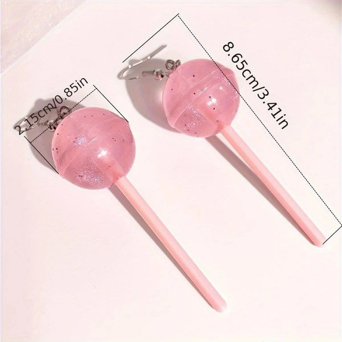 1 Pair Of Y2k Style Drop Earrings Pink Lollipop - Tophatter Daily Deals