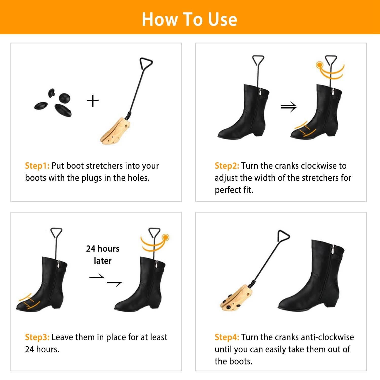 1-Pair: Adjustable Boot Stretcher Storage & Organization - Tophatter Daily Deals