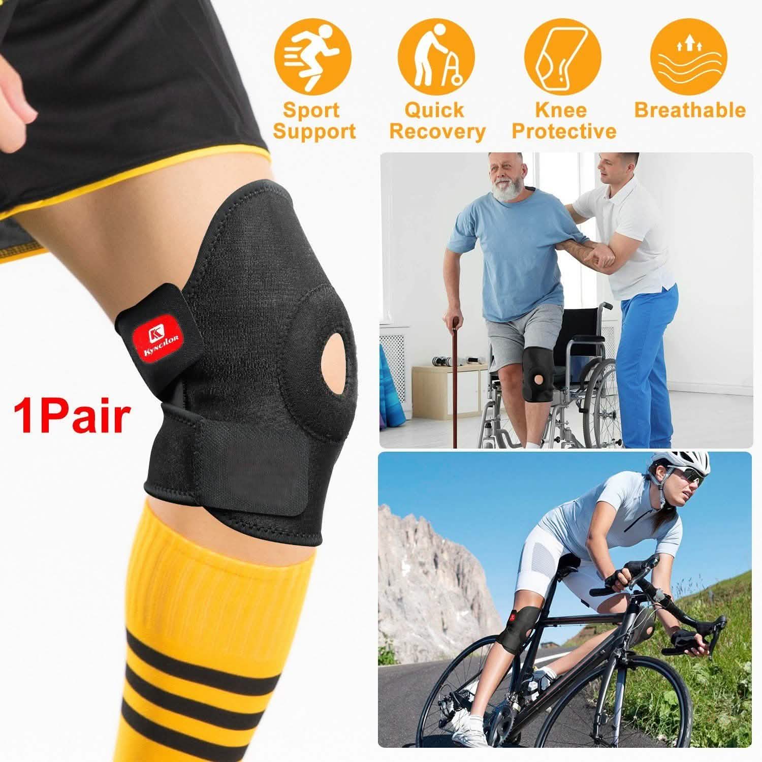 1-Pair: Adjustable Knee Support Compression Health & Wellness - Tophatter Daily Deals