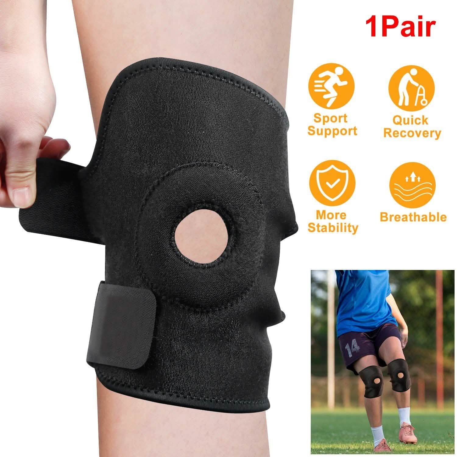1-Pair: Adjustable Knee Support Compression Health & Wellness - Tophatter Daily Deals