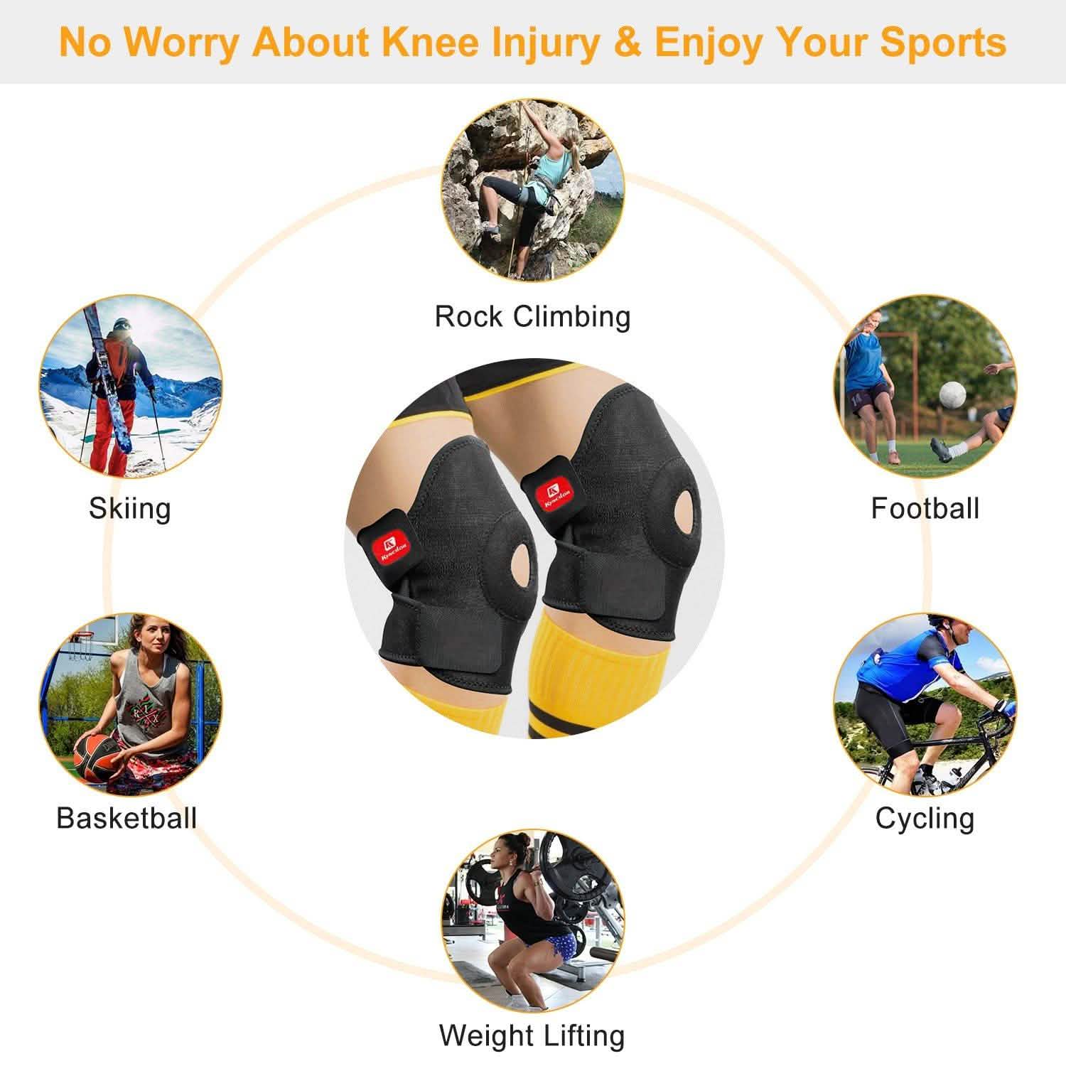 1-Pair: Adjustable Knee Support Compression Health & Wellness - Tophatter Daily Deals