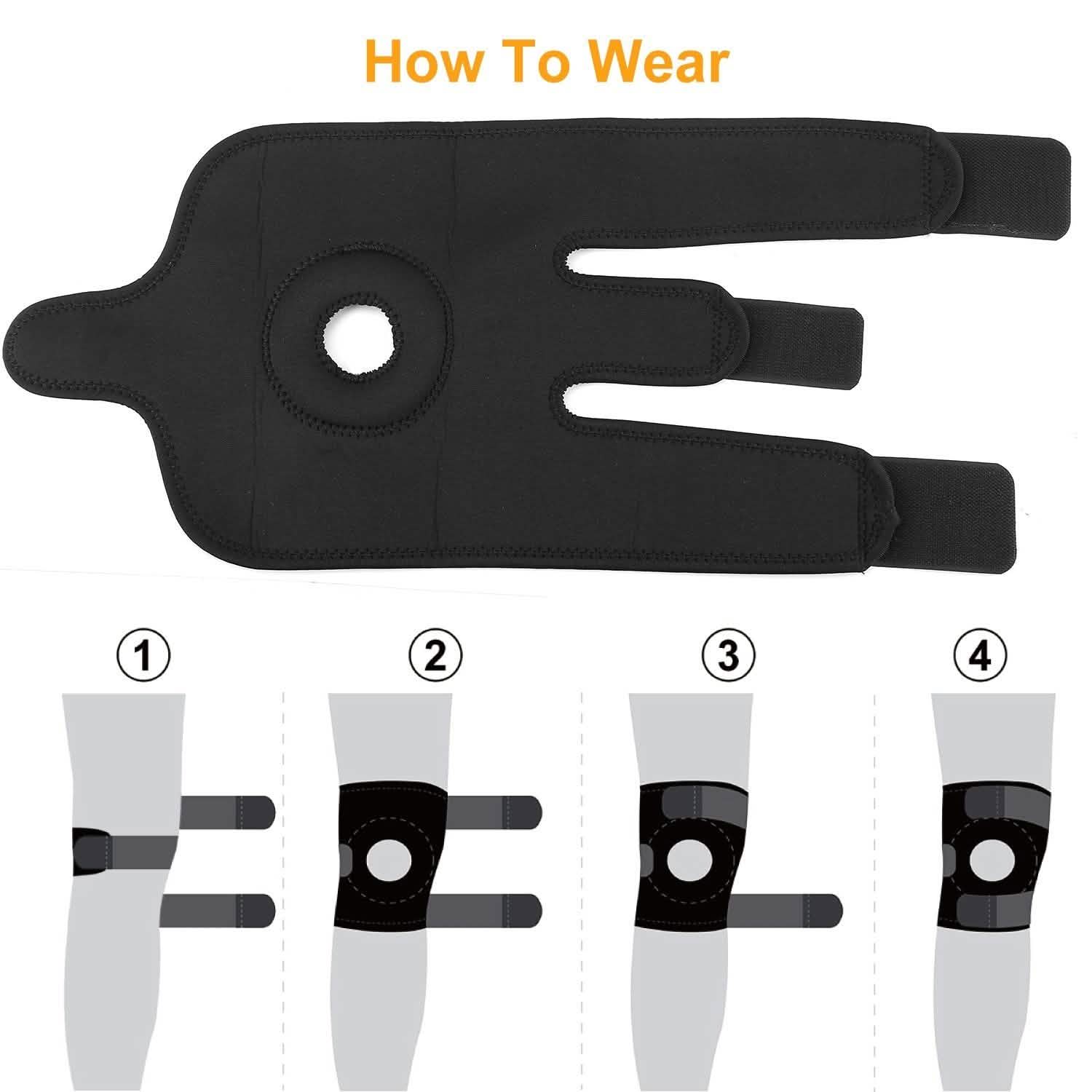 1-Pair: Adjustable Knee Support Compression Health & Wellness - Tophatter Daily Deals