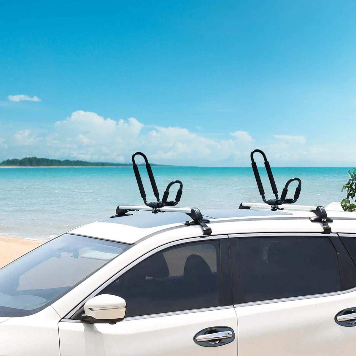 1-Pair: Universal J-Bar Kayak Carrier Automotive - Tophatter Daily Deals
