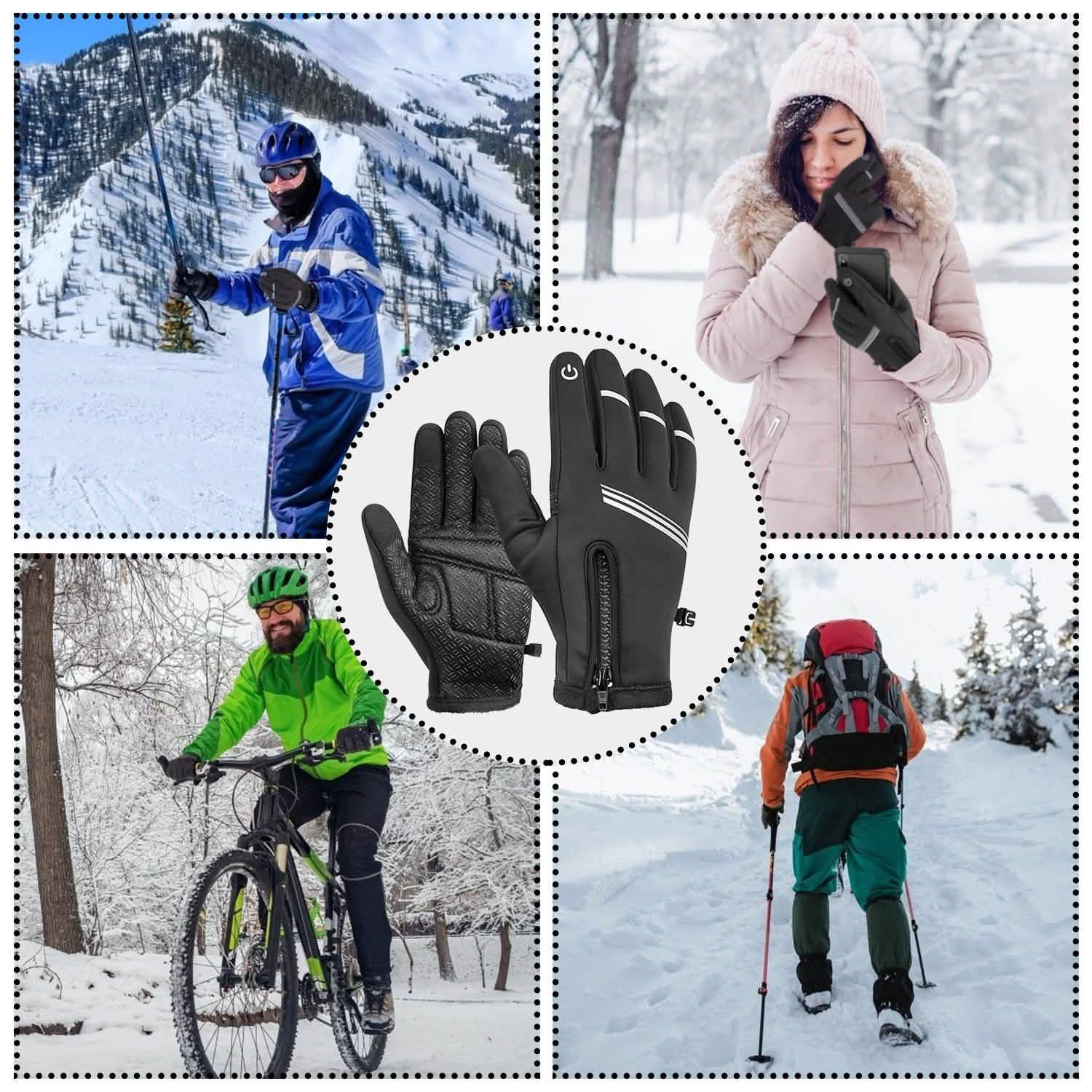 1-Pair: Winter Touchscreen Thermal Gloves Outdoor Recreation - Tophatter Daily Deals