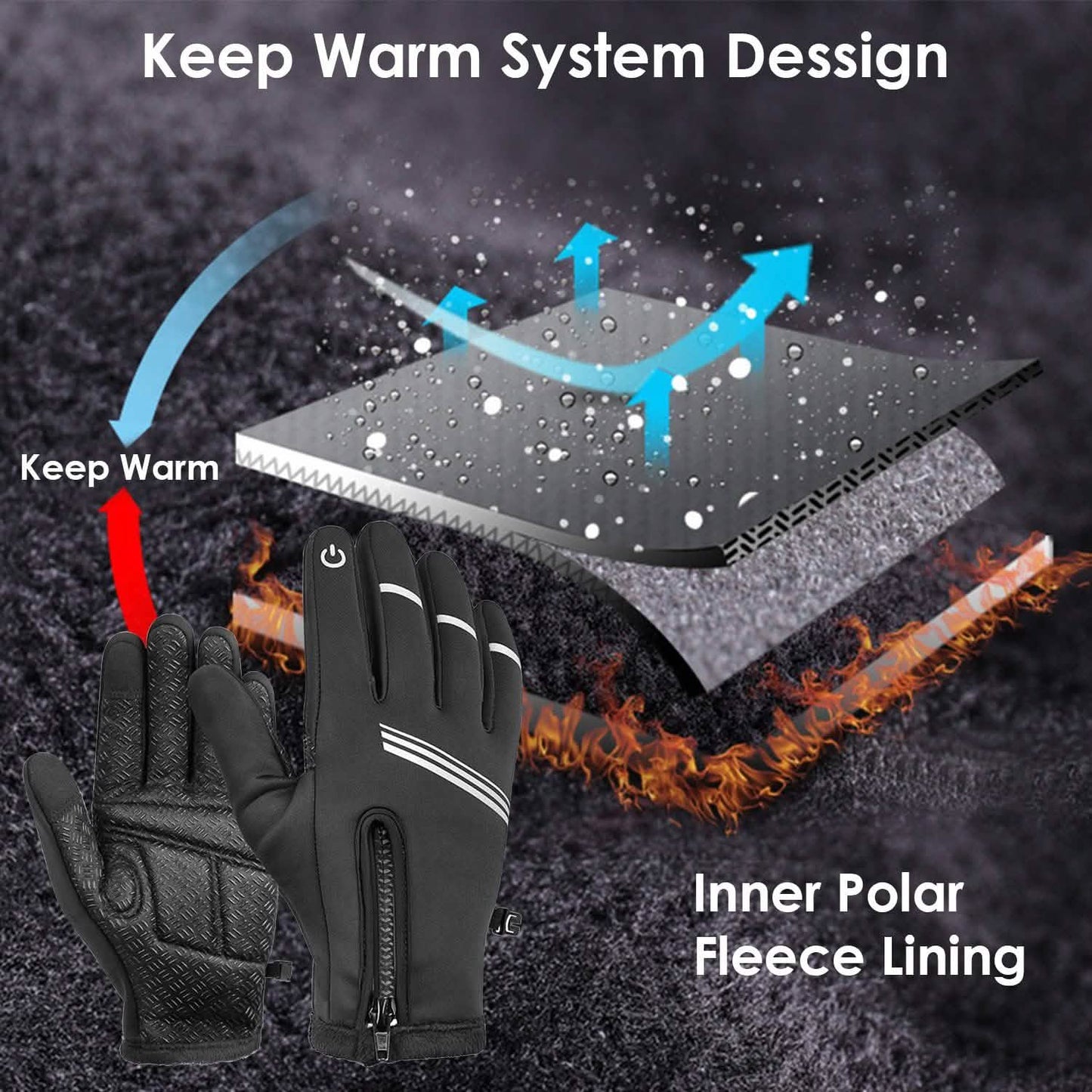 1-Pair: Winter Touchscreen Thermal Gloves Outdoor Recreation - Tophatter Daily Deals