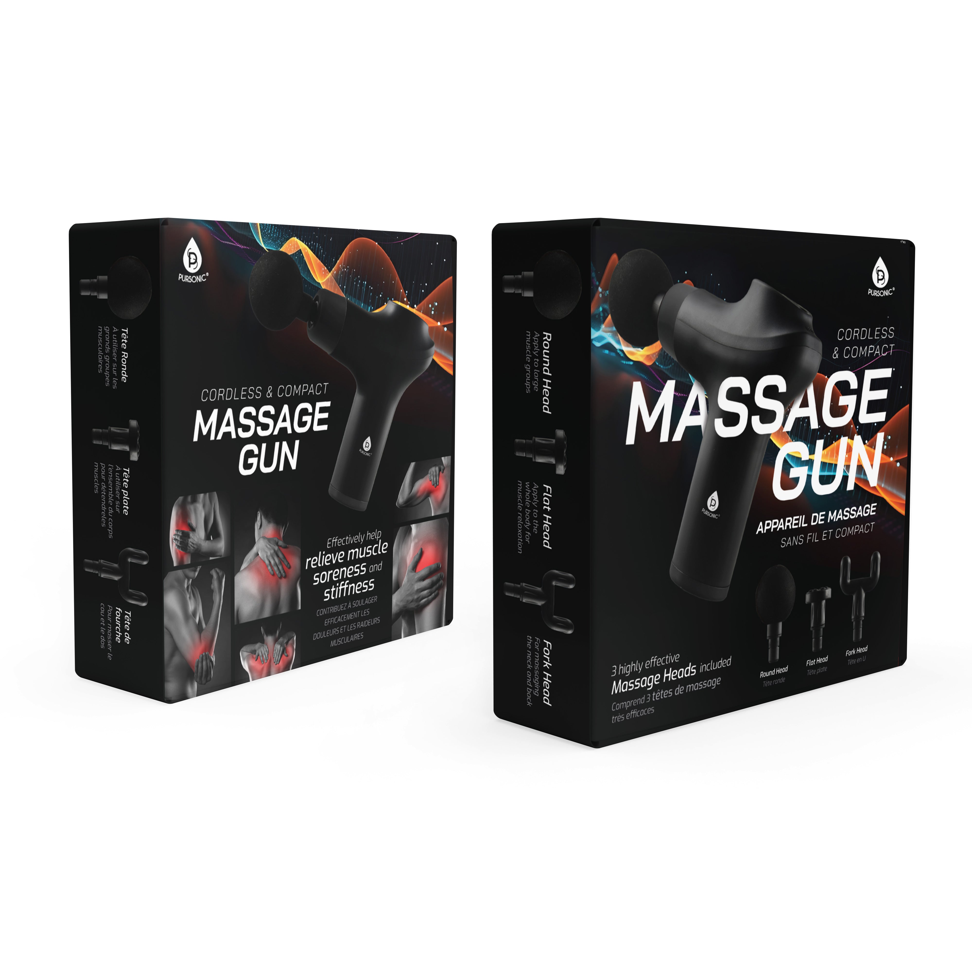 Pursonic 3 Speed Cordless & Rechargeable Professional Massage Gun Massagers & Wraps - Tophatter Daily Deals