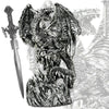 Silver Skull Dragon Standing on Mountain - 9" Polyresin Statue with Letter Open - TOPHATTER'S ARMORY DEALS Collectible Weapons - Tophatter Daily Deals