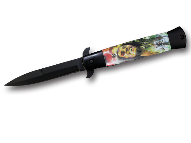 4.25" Closed Black Stiletto Style Assisted Opening Folding Knife Collectible Weapons - Tophatter Daily Deals