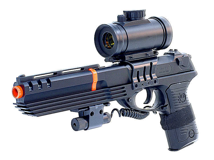 M39GL++ Airsoft Gun Pistol Hand Gun With Laser & Red Dot Scope Collectible Weapons - Tophatter Daily Deals