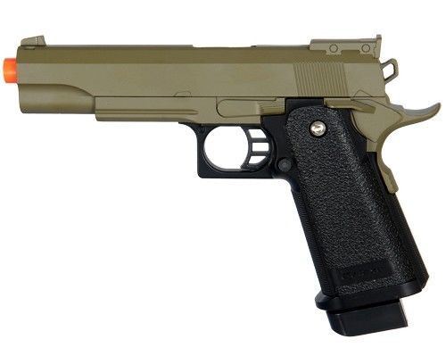 Full Metal Body Airsoft Spring Pistol Hi-Capa 1911 OD Green Two Tone 300 FPS Collectible Weapons - Tophatter Daily Deals