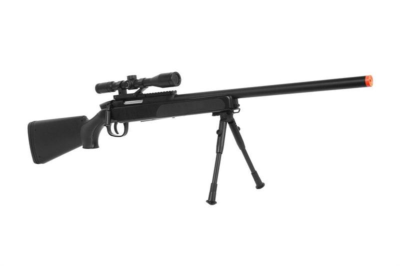 415 FPS Airsoft Bolt Action Sniper Rifle - Scope & Bi-Pod Collectible Weapons - Tophatter Daily Deals