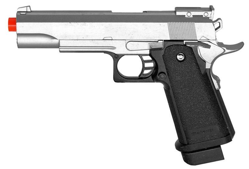 G6 Airsoft Spring Pistol Colt 1911 Replica Metal Gun FPS M9 Silver - TOPHATTER'S ARMORY DEALS Collectible Weapons - Tophatter Daily Deals
