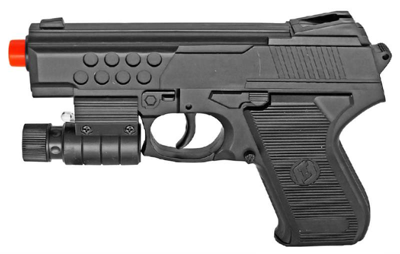 Spring Airsoft Hand Gun With Laser and Blue LED Flashlight Collectible Weapons - Tophatter Daily Deals