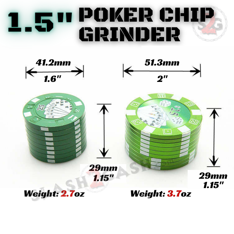 Casino Poker Chips Tobacco Herb Grinder 1.5