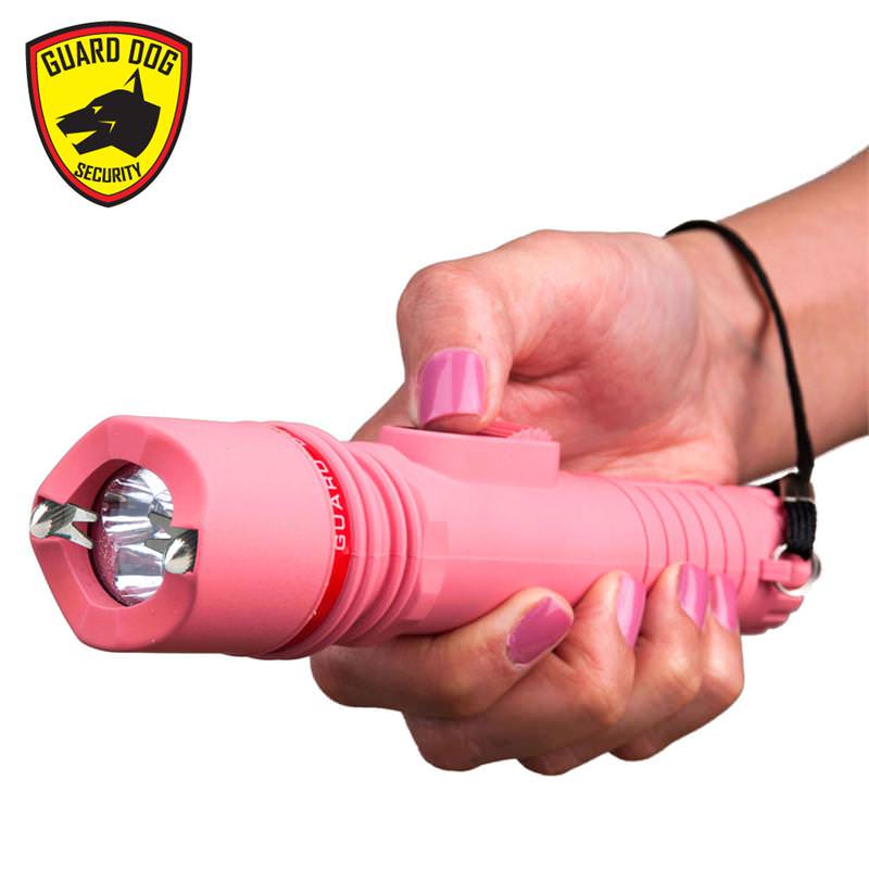 Pink Security 6,000,000 Volt Flashlight Stun Gun with 4 Prongs Collectible Weapons - Tophatter Daily Deals