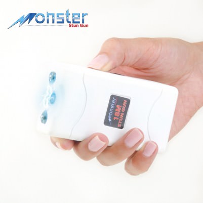 White Monster 18 Million Volt Rechargeable Stun Gun - LED Light Collectible Weapons - Tophatter Daily Deals