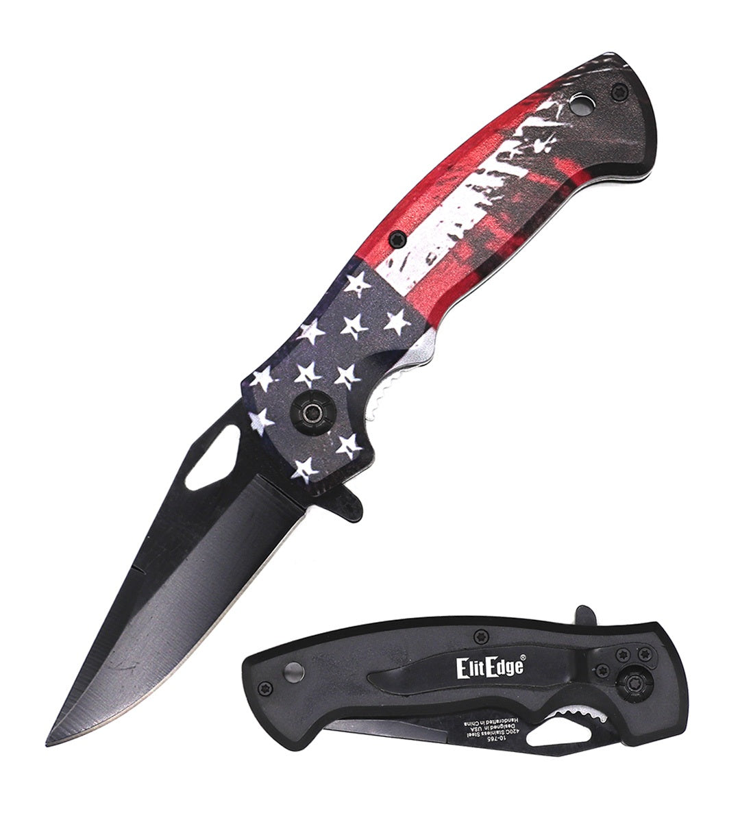 American Patriotic Spring Assist Knife - America Folding Pocket Knife Collectible Weapons - Tophatter Daily Deals