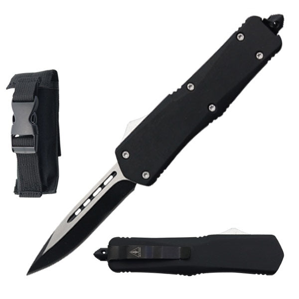 9" Black Tactical Recon OTF Combat Drop Point Blade Knife - TOPHATTER'S ARMORY DEALS Collectible Weapons - Tophatter Daily Deals
