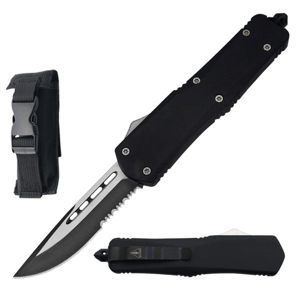 9 Inch Black Tactical Recon OTF Combat Pocket Knife - TOPHATTER'S ARMORY DEALS Collectible Weapons - Tophatter Daily Deals