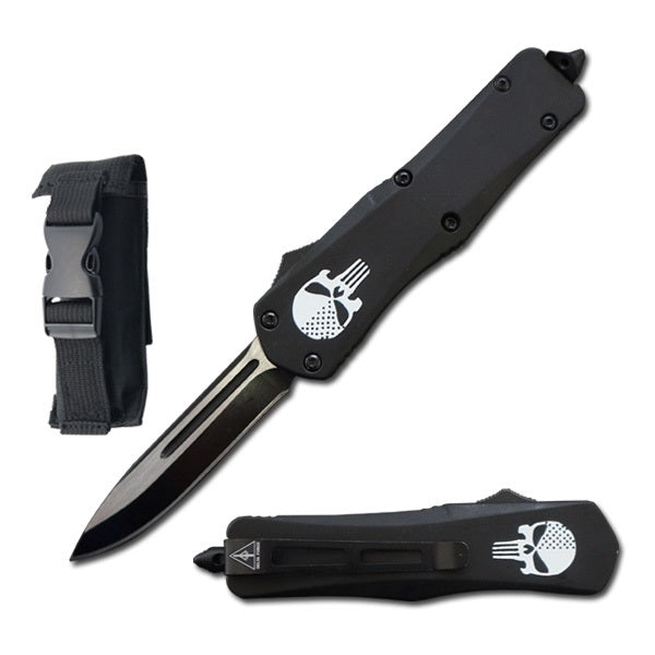 7" Skull Tactical Recon OTF Combat Knife Drop Point Blade Collectible Weapons - Tophatter Daily Deals