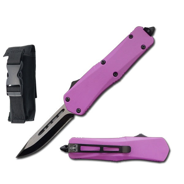 7" Purple Tactical Recon OTF Combat Knife - Tophatter's Guns'N'Weapons Store Collectible Weapons - Tophatter Daily Deals
