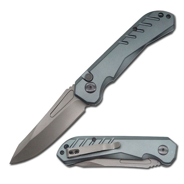 Gray Survival Military Switch Blade Pocket Knife 8 Inch Overall - Tophatter's Guns'N'Weapons Store - FREE SHIPPING Collectible Weapons - Tophatter Daily Deals