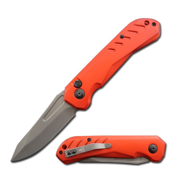 Red Survival Military Switch Blade Pocket Knife 8 Inch Overall - Tophatter's Guns'N'Weapons Store Collectible Weapons - Tophatter Daily Deals