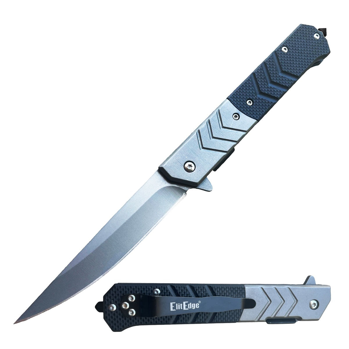 9 Inch Military G10 Handle Tactical Spring Assisted Pocket Knife Collectible Weapons - Tophatter Daily Deals