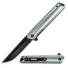Gray Aluminum Handle Spring Assist Open Folding Pocket Knife Everyday Carry Collectible Weapons - Tophatter Daily Deals