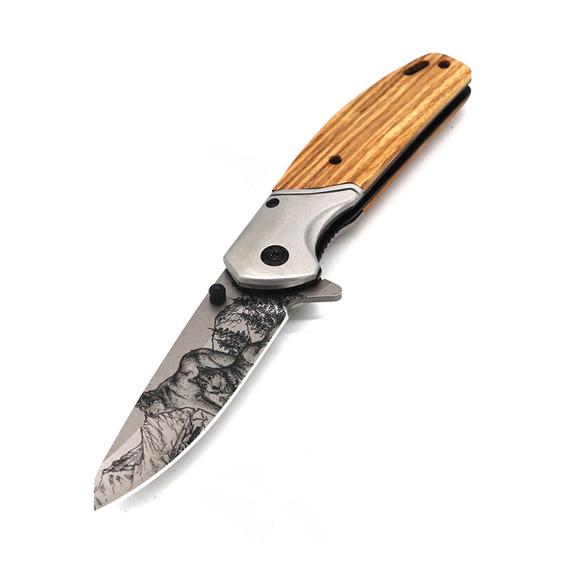 3.5" Spring Assisted Knife Drop Point Blade - Tophatter Daily Deals