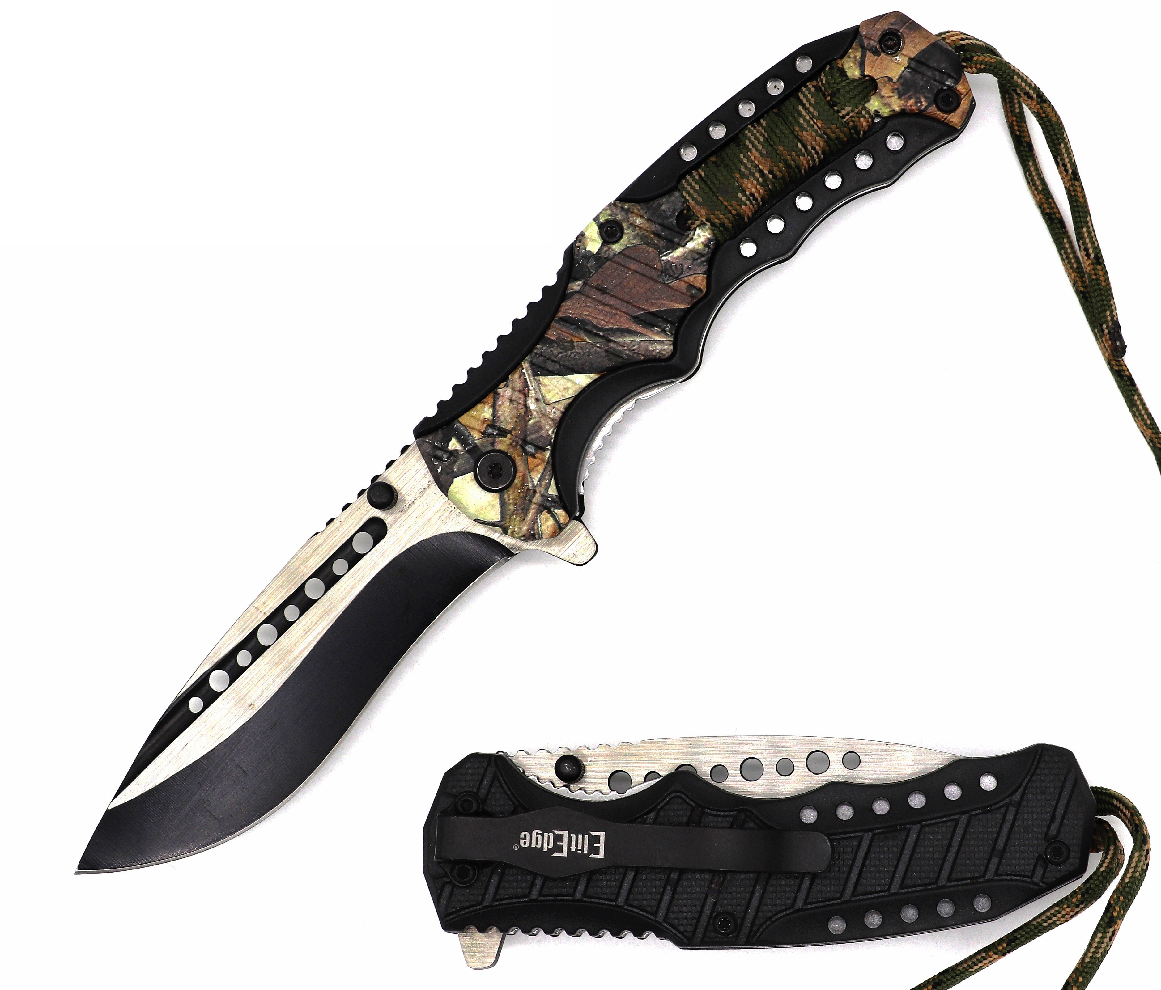 4.5" Closed Spring Assisted Pocket Knife - Tactical Paracord - Tophatter's Guns'N'Weapons Store Collectible Weapons - Tophatter Daily Deals