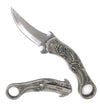 Silver Dragon Sculpture 8.25” Karambit Tactical Spring Assisted Folding Pocket Knife Collectible Weapons - Tophatter Daily Deals