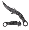 Stone Wash Dragon Sculpture 8.25” Karambit Tactical Spring Assisted Folding Pocket Knife Collectible Weapons - Tophatter Daily Deals