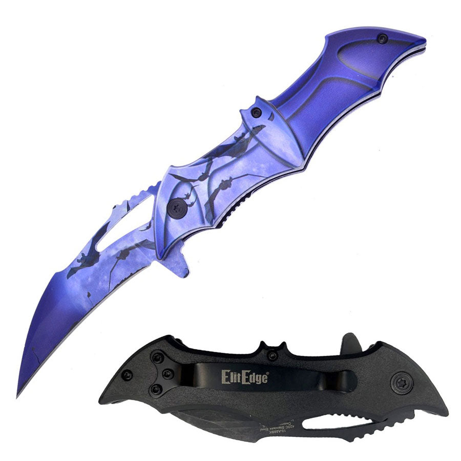 Dark Bat Spring Assisted Pocket Folding Knife Collectible Weapons - Tophatter Daily Deals