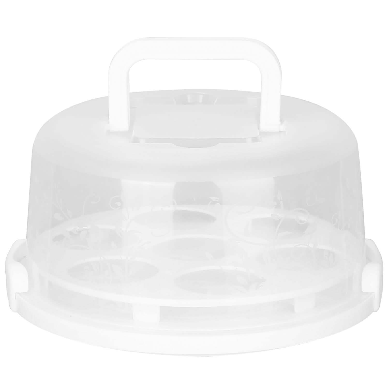 10" Cake Storage Container with Handle Plastic Cake Box Kitchen Storage - Tophatter Daily Deals