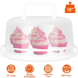 10" Cake Storage Container with Handle Plastic Cake Box Kitchen Storage - Tophatter Daily Deals