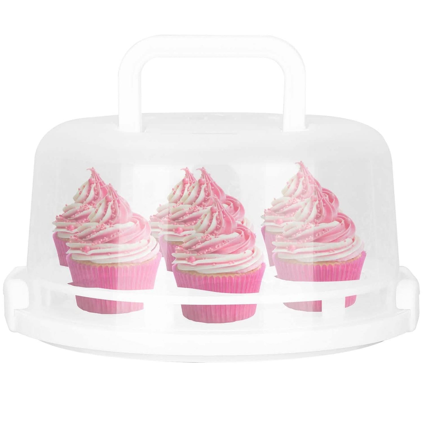 10" Cake Storage Container with Handle Plastic Cake Box Kitchen Storage - Tophatter Daily Deals