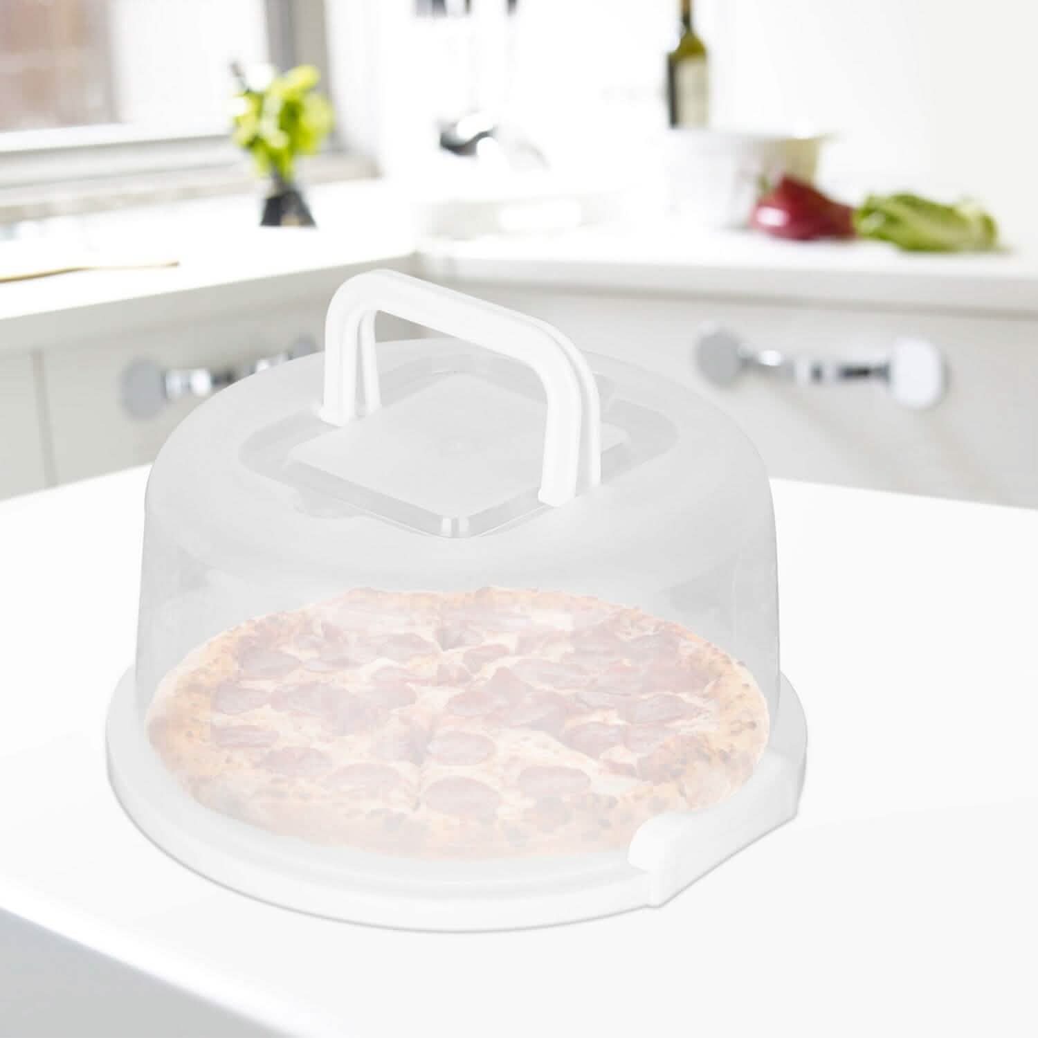 10" Cake Storage Container with Handle Plastic Cake Box Kitchen Storage - Tophatter Daily Deals