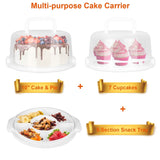 10" Cake Storage Container with Handle Plastic Cake Box Kitchen Storage - Tophatter Daily Deals