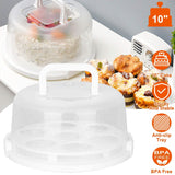 10" Cake Storage Container with Handle Plastic Cake Box Kitchen Storage - Tophatter Daily Deals