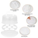 10" Cake Storage Container with Handle Plastic Cake Box Kitchen Storage - Tophatter Daily Deals