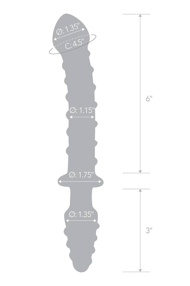Gläs - Mr. Swirly - 10" Textured Glass Double Ended Dildo - Blue Sex Toy - Tophatter Daily Deals