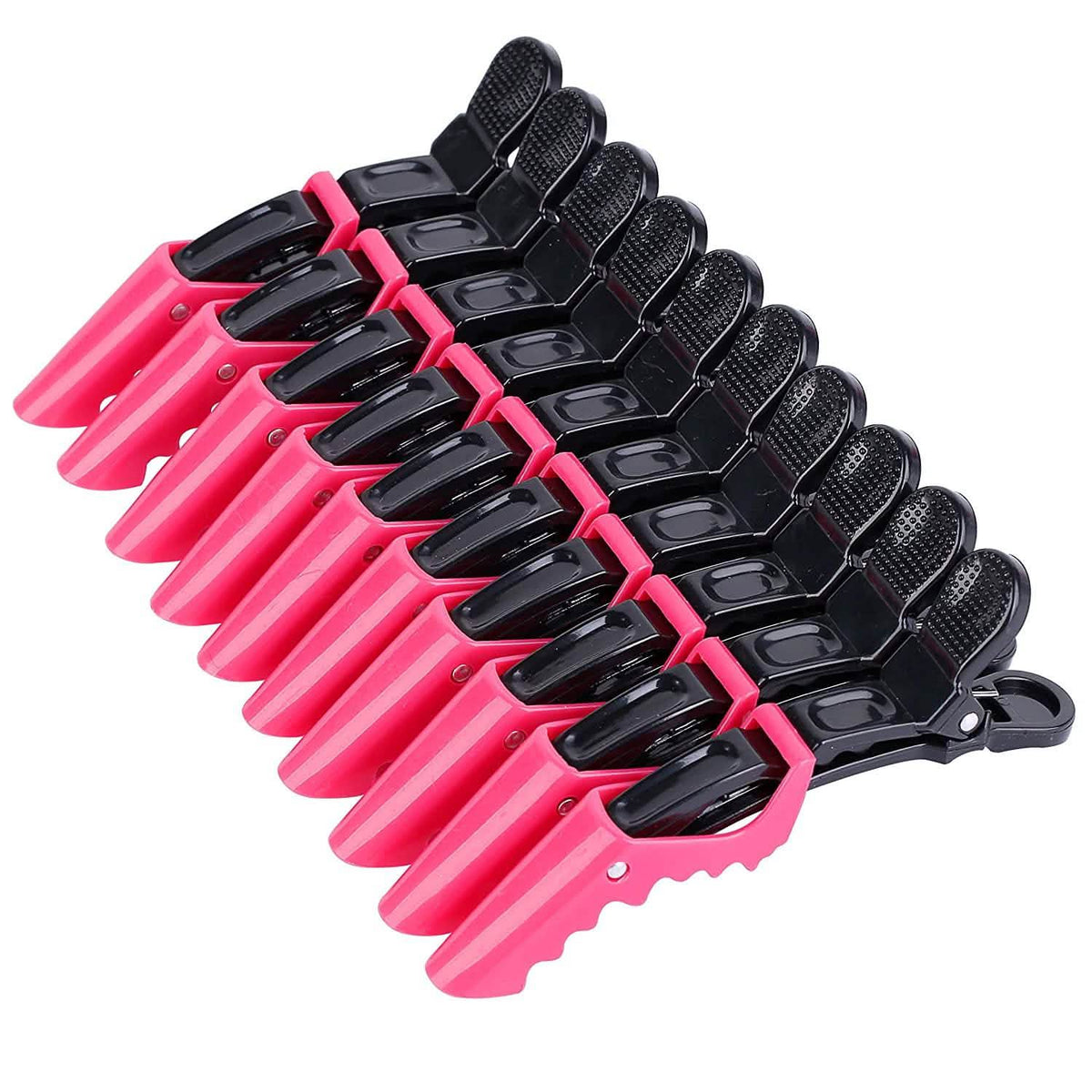 10-Pack: Alligator Styling Sectioning Clips Rose Red Beauty & Personal Care - Tophatter Daily Deals